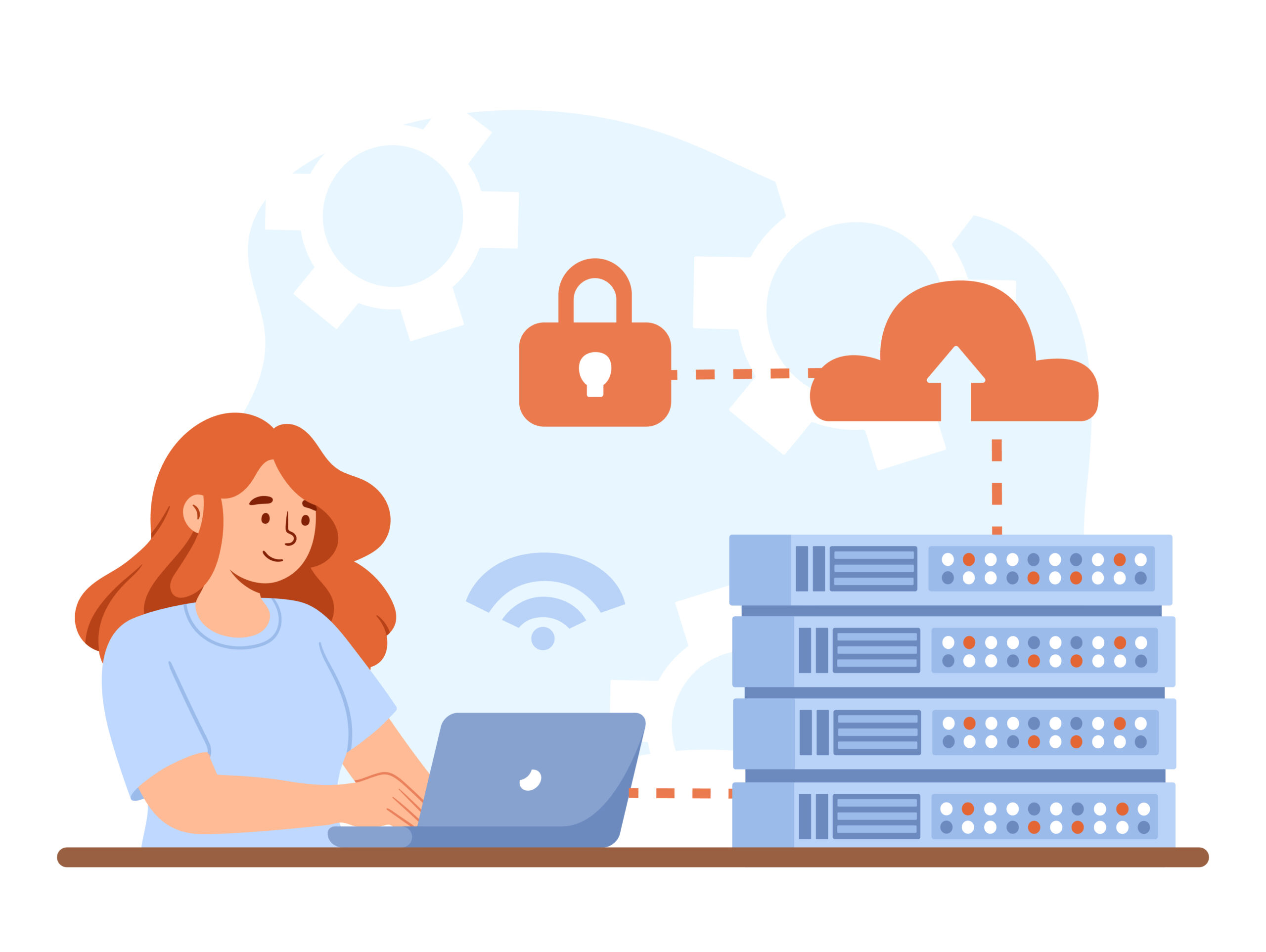 Woman with sql vector concept