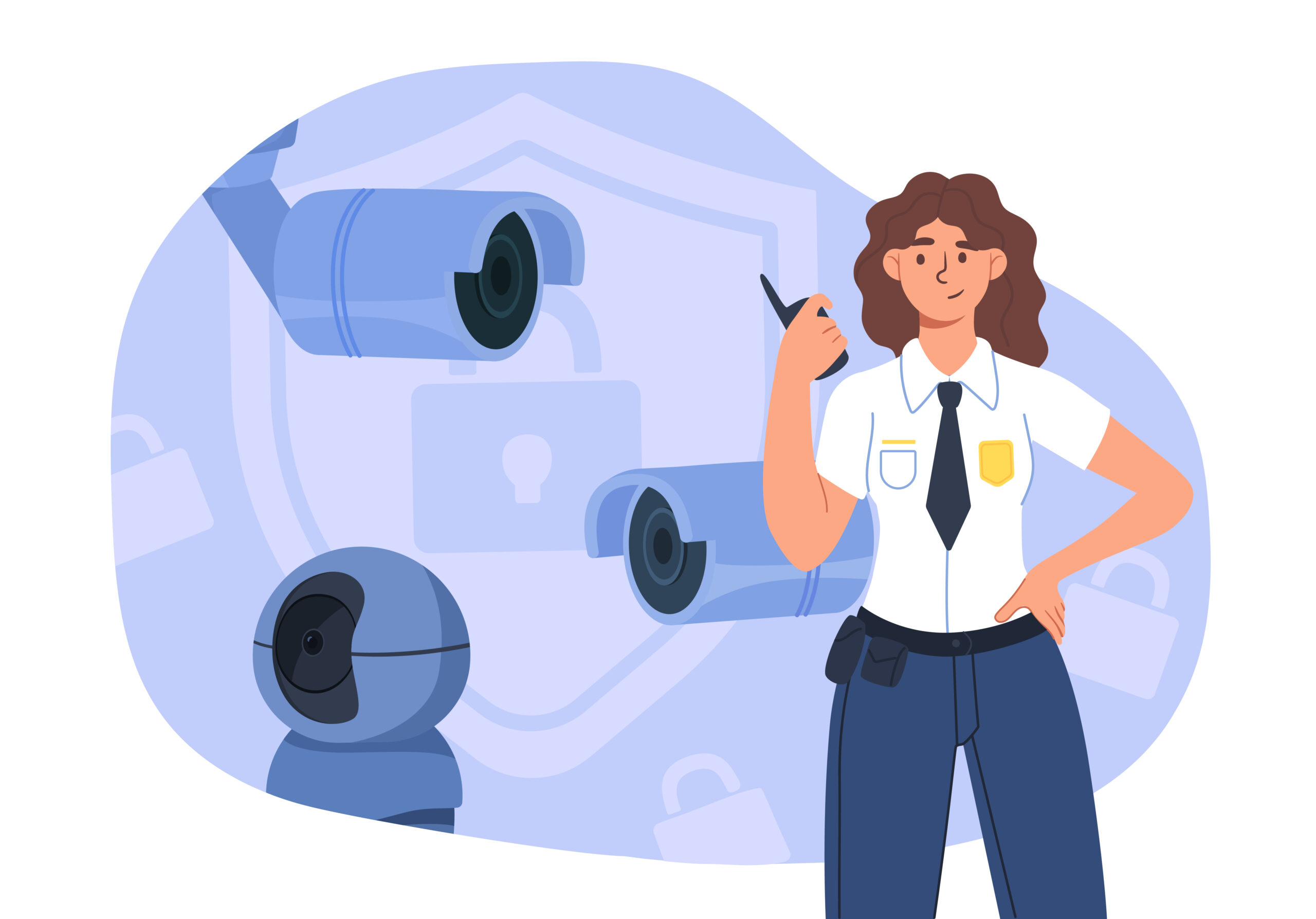 Woman with security system vector